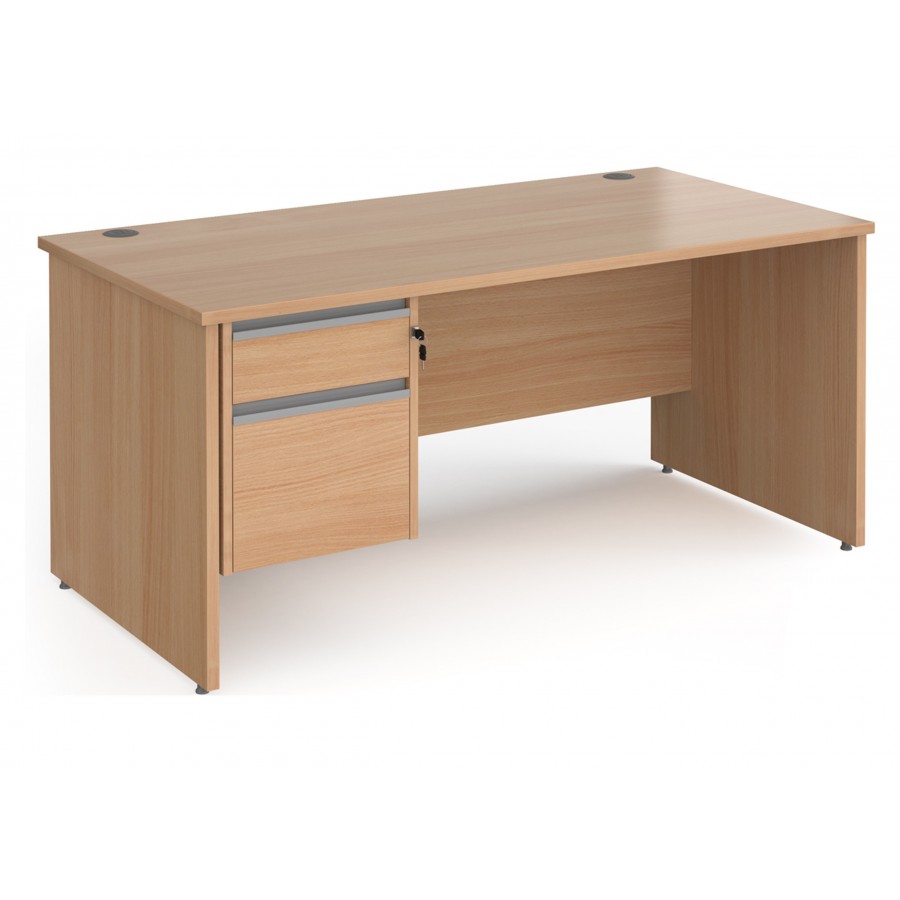 Harlow Panel End Straight Desk with Two Drawer Pedestal